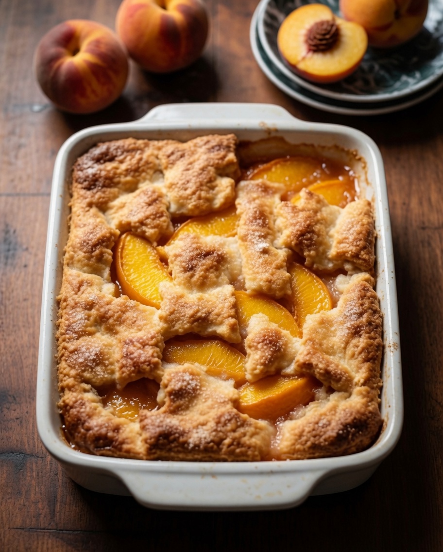 Triple Crust Peach Cobbler